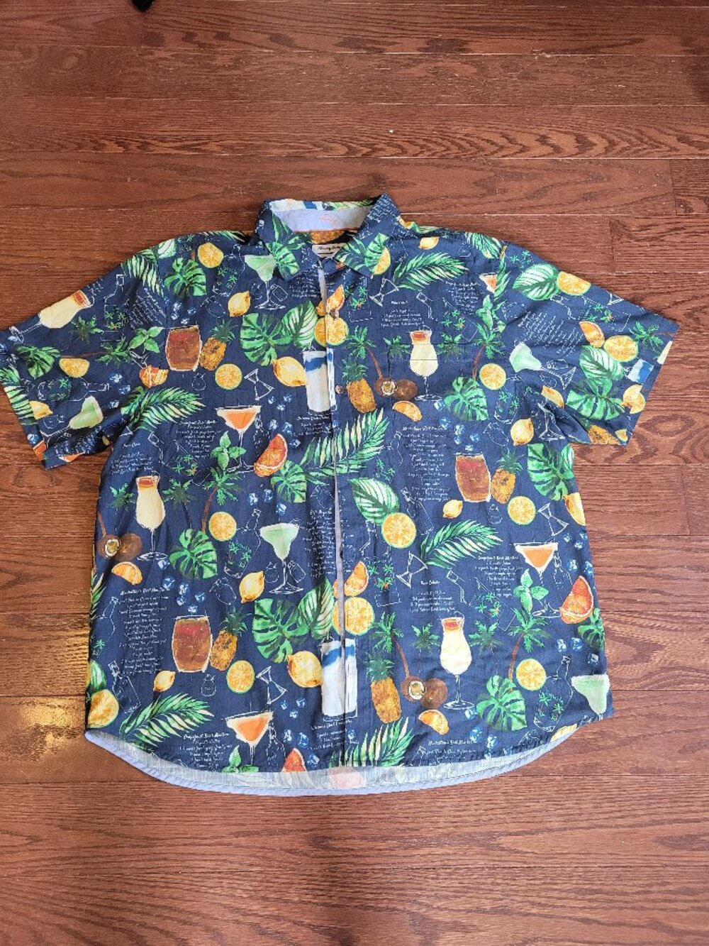 Tommy Bahama Island Zone Social Camp Silk Blend Shirt In Muse Blue SZ  XXL